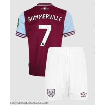 West Ham United Crysencio Summerville #7 Maglia Gara Casa Repliche 2024-25 Bambino Maniche Corte